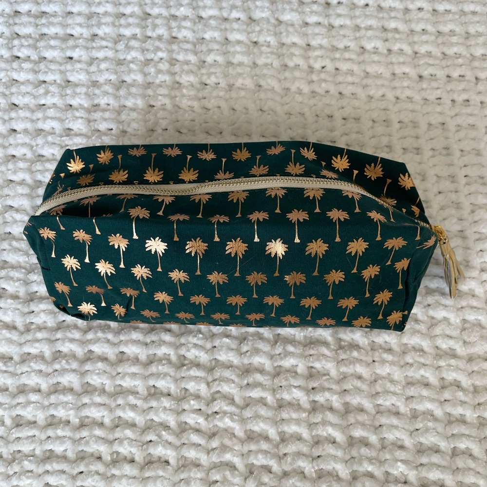 Green with Gold Palm Trees Pouch
